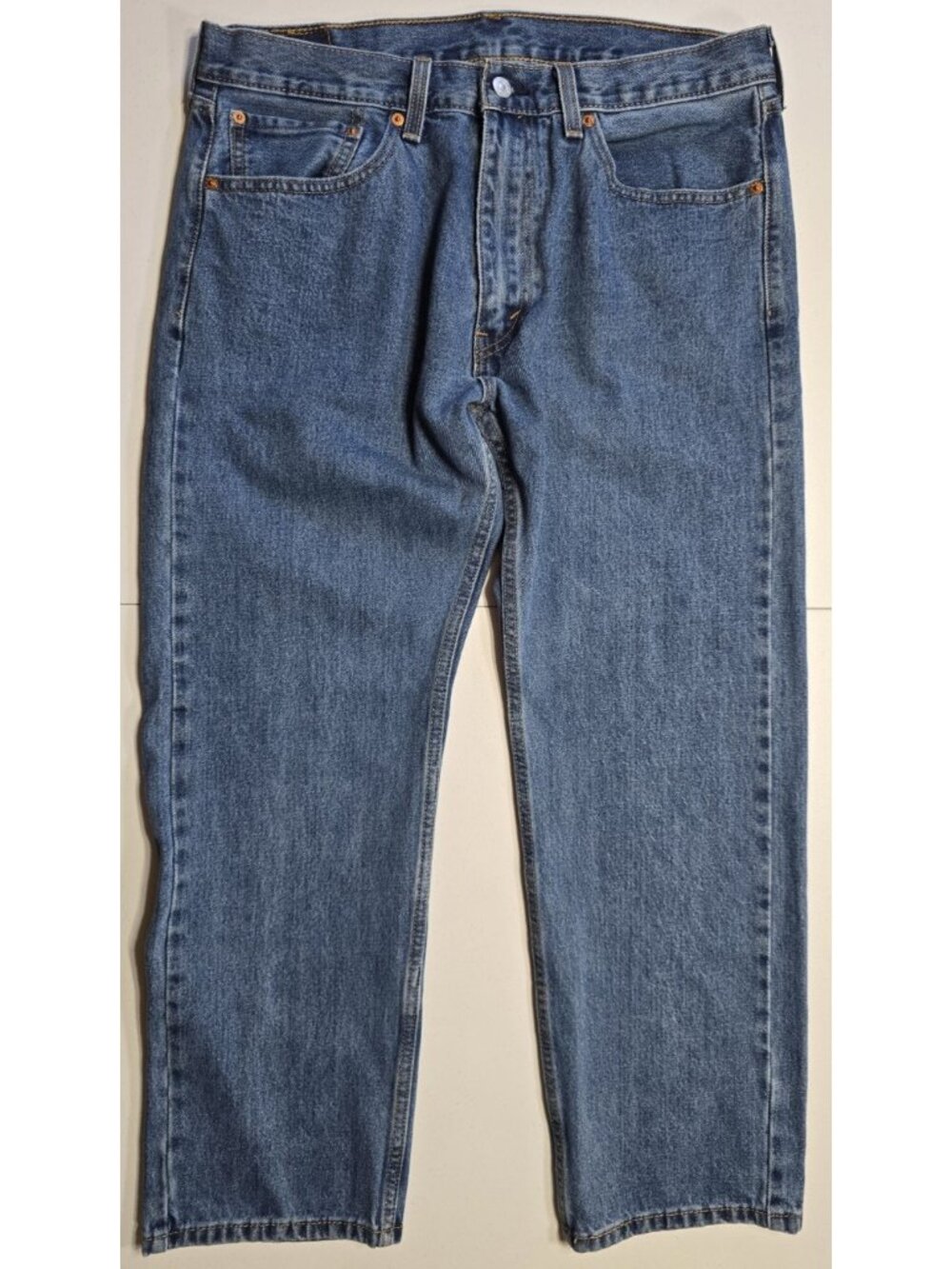 Levi's 505 Jeans Blue Denim Medium Wash 100% Cotton Straight Leg Men's W36 L29